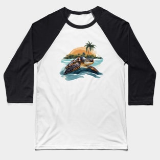 Green Sea Turtle Baseball T-Shirt